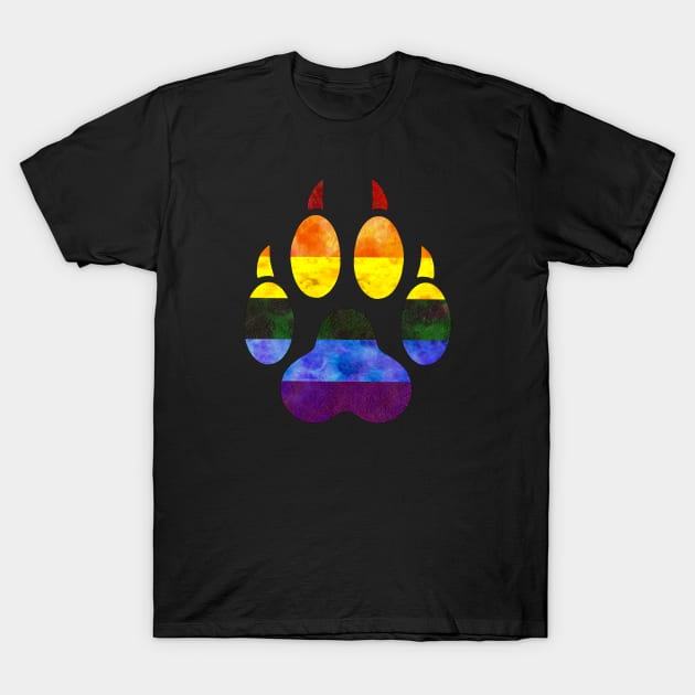 Rainbow Paw Print T-Shirt by Tiger Torre